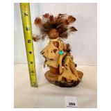 Black Jack Gourds Decorated Mama & baby in leather