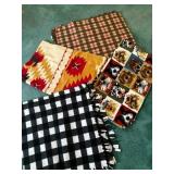 4 Fleece Throws, Plaid, dog, SW style