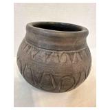 SW Native American Art Clay Pot signed Angle 1/4