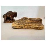 Vintage Chalkware Oklahoma Souvenir Moccasin