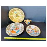 Asian Plates, Lustre Sugar Bowl, Tin Bowl-Daher