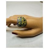 Acrylic Dome ring or Lucite or Vintage Art Plastic
