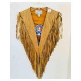 Leather Fringe Over Shoulders Collar-one size