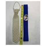 Faux Pearl Tie necklace, Stretch Belt Enamel Belt