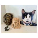 Egyptian Pharoh Head, Cat Hanger, Mosaic Mask