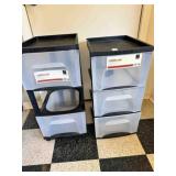 2-3 Drawer Plastic Storage on Wheels-Black-Homz