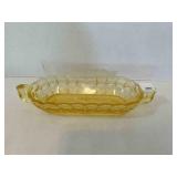 Yellow Glass Constellation Relish Plate-does NOT
