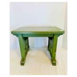 Green Wood footstool 12" tall