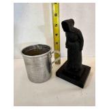 Pioneer woman Metal Statue, Metal Measuring cup