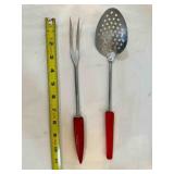 2 Red Bakelite Kitchen Utensils-tested positive