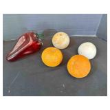 Hand Blown Red Pepper, very Heavy Quartz