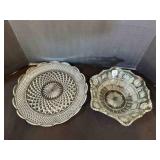 14" Wexford Platter, Ruffled Pressed Glass Serving