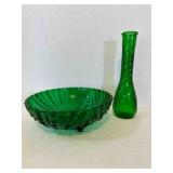 Forest Green Oyster & Pearls Serving Bowl by Ancho