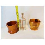 2 Wood Vases-look to ve hand made, Carved Art in