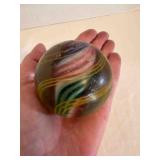 LARGE glass Swirl Marble-has chips, 2.25" approxim
