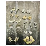 16 pr Vintage Ladies Earrings-Clip-on & Screw