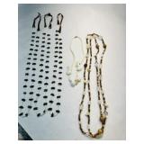 5 Shell-like, Wood, Seeds Beads, Glass beads- 3 ne