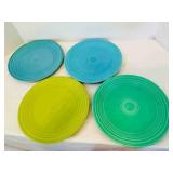 4 Fiesta Salad Plates 9 3/8" all marked Green Blue
