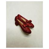 Wizard of Oz Red Ruby Slippers brooch-signed but