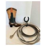 Horse Shoes Wall Hook, Ropin Rope, Cowboy Boot