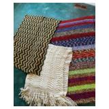 3 Crocheted Afghan Throws, largest 80"x60"