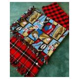 3 Fleece Throws-Baseball & Plaid
