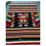 Wool woven Native Blanket Throw 77"x56"