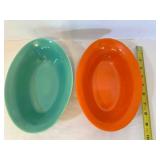 Bauer Pottery Ringware Oval Serving Bowls 9.25"