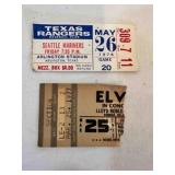 Elvis Concert Ticket Stub March 1977 Months before