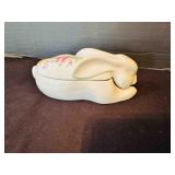 Elizabeth Arden Ceramic Floral Lidded Bunny Rabbit