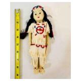 Vintage Bisque Porcelain Native American Doll
