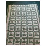 Quilt Boats 74"x 62" machined pieced, hand quilted