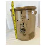 6 Gallon Salt Glazed Crock Bee Sting Red Wing