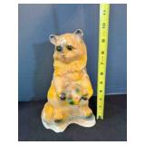 Plaster Chalkware Cat Kitty 10" has paint loss,