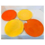 4 Fiesta Salad Plates 9 3/8" 3 marked Yellow Orang