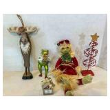 Kurt Adler Frog, Glass Ornate Frog Ornament, Cat i