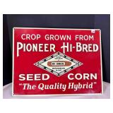 Metal Sign Pioneer Hi-Bred Seed Corn 24"x18"