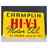 Porcelain Champlin Oil Sign Double sided Vintage