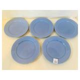 5 ALA Shenango 7" Salad Plates Periwinkle Blue