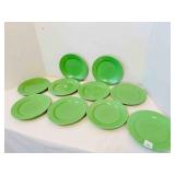 10 ALA Shenango 7" Salad Plates Green