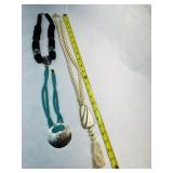 3 Bold Necklaces, 2 Cording Necklaces w/large pend