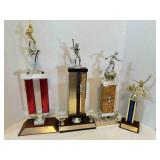 4 Baseball & Bowling Trophies 