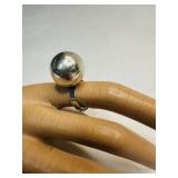 Sterling Silver 925 Ball Ring adjustable band-mark