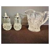 Pressed Glass Creamer Milk Pitcher, Diamond Point