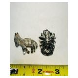 Silver Native American Chief Brooch Pin signed WYA