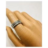 2 Eternity Rhinestone Band rings--all size 6.75