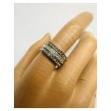 3 Eternity Rhinestone Band rings--all size 7.5