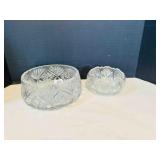 2 Lead Crystal Serving Glass Serving Bowls Largest
