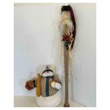 Wood Adirondack Bat w/ Santa dï¿½cor, Stuffed Base