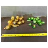 Mid Century Hand Blown Glass Grape Clusters Amber